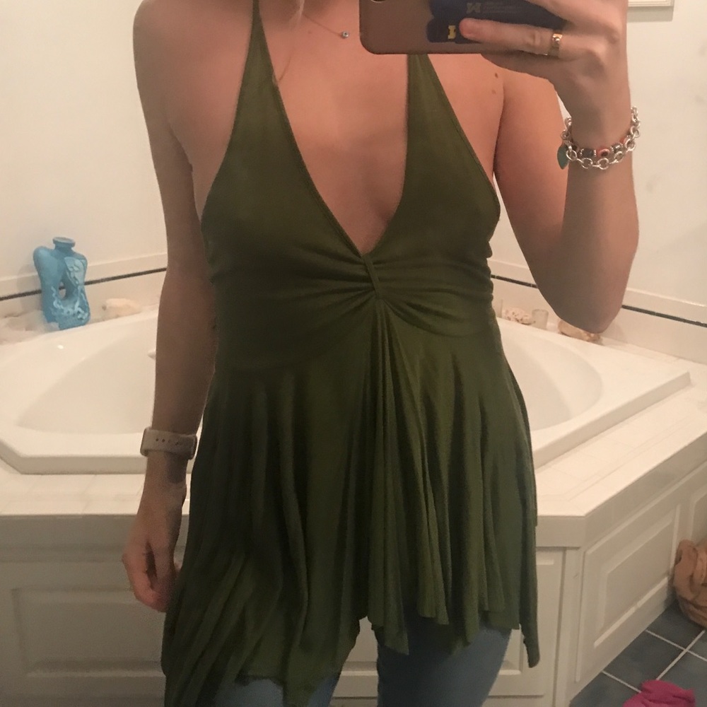 Flow green halter top